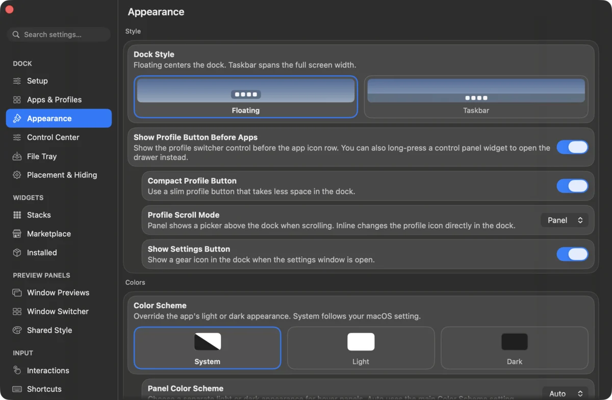DockDoor Pro settings