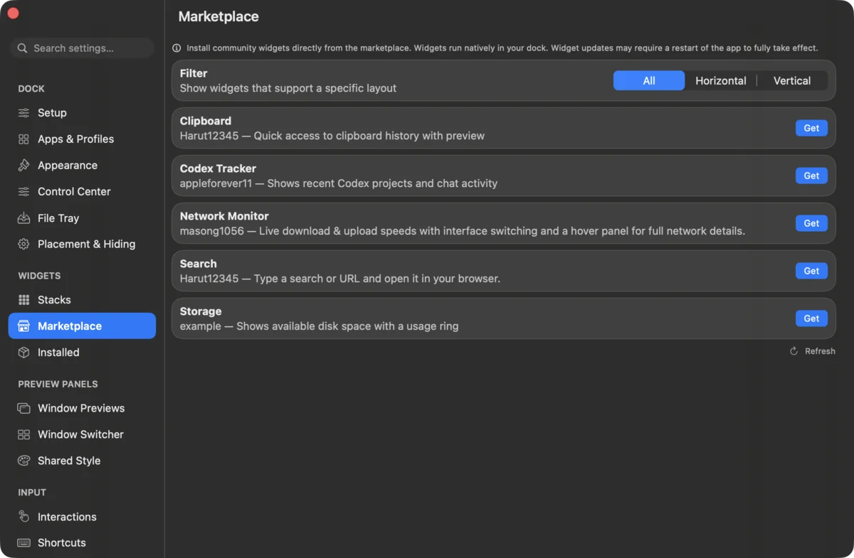DockDoor Pro settings