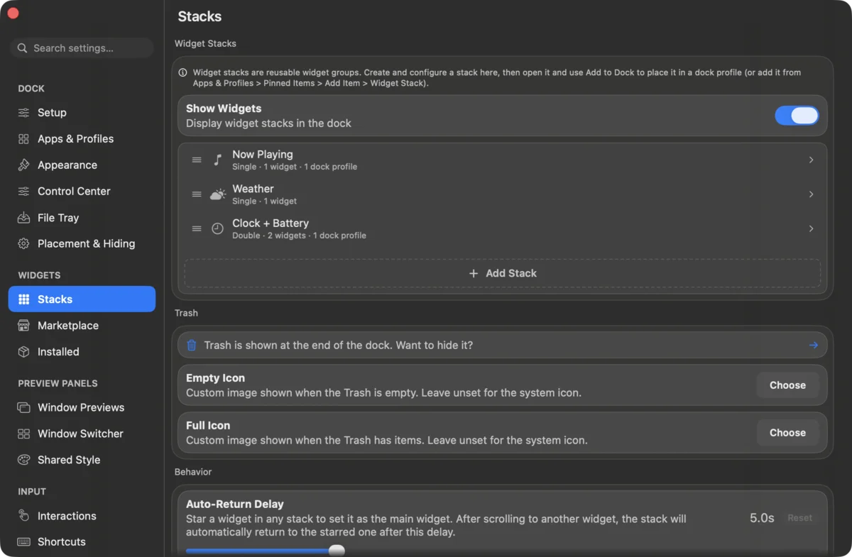 DockDoor Pro settings