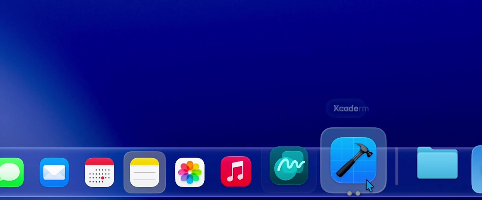Dock icons magnifying under the pointer